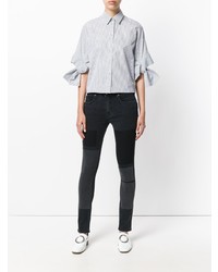 Черные джинсы скинни в стиле пэчворк от Victoria Victoria Beckham