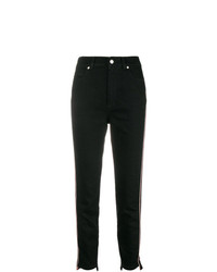 Черные джинсы скинни с вышивкой от Alexander McQueen