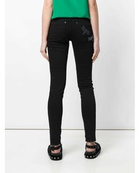 Черные джинсы скинни с вышивкой от RED Valentino