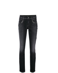 Черные джинсы скинни с украшением от Cambio