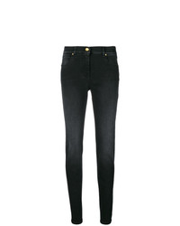 Черные джинсы скинни с украшением от Cavalli Class