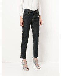 Черные джинсы скинни с украшением от Tu Es Mon Trésor