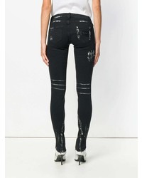 Черные джинсы скинни от Philipp Plein