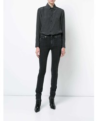 Черные джинсы скинни от Saint Laurent