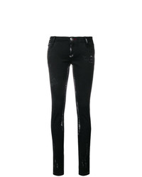 Черные джинсы скинни от Philipp Plein