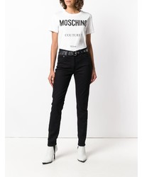 Черные джинсы скинни от Moschino