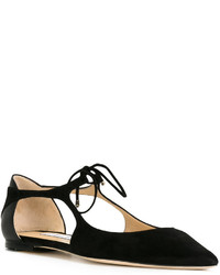 Черные замшевые балетки от Jimmy Choo