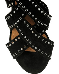 Черные замшевые босоножки на каблуке с шипами от Isabel Marant
