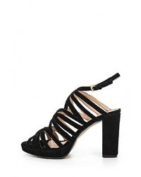 Черные замшевые босоножки на каблуке от Arnaldo Toscani