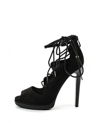 Черные замшевые босоножки на каблуке от Blink