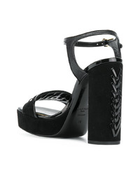 Черные замшевые босоножки на каблуке от Lanvin