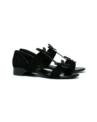Черные замшевые босоножки на каблуке от Fabrizio Viti