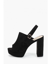 Черные замшевые босоножки на каблуке от Clowse
