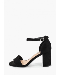 Черные замшевые босоножки на каблуке от Clowse