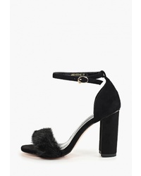 Черные замшевые босоножки на каблуке от Diora.rim