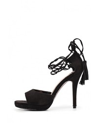 Черные замшевые босоножки на каблуке от Jessica Wright