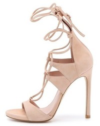 Черные замшевые босоножки на каблуке от Stuart Weitzman