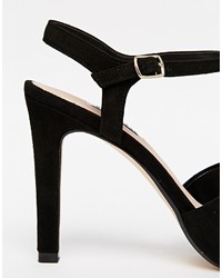 Черные замшевые босоножки на каблуке от Dune