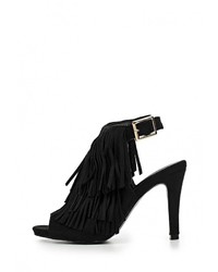 Черные замшевые босоножки на каблуке от Max Shoes