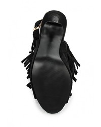 Черные замшевые босоножки на каблуке от Max Shoes