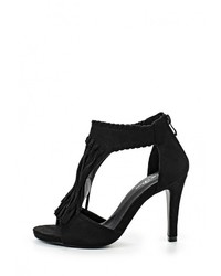 Черные замшевые босоножки на каблуке от Max Shoes