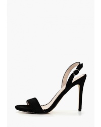Черные замшевые босоножки на каблуке от Pierre Cardin