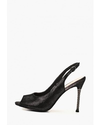 Черные замшевые босоножки на каблуке от Pierre Cardin