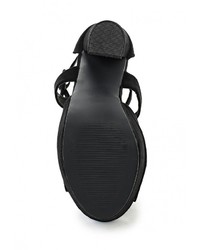 Черные замшевые босоножки на каблуке от Queen Vivi