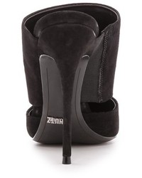 Черные замшевые босоножки на каблуке от Schutz