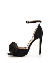 Черные замшевые босоножки на каблуке от River Island