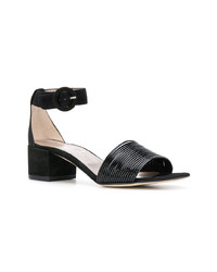 Черные замшевые босоножки на каблуке от AGL