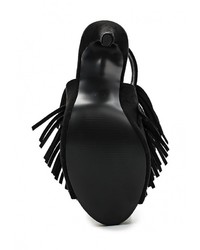 Черные замшевые босоножки на каблуке от Sergio Todzi