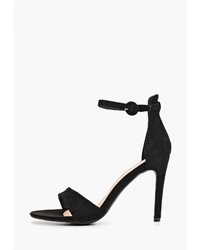 Черные замшевые босоножки на каблуке от Style Shoes