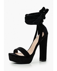 Черные замшевые босоножки на каблуке от Sweet Shoes