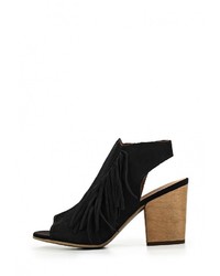 Черные замшевые босоножки на каблуке от Tamaris
