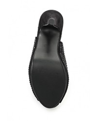 Черные замшевые босоножки на каблуке от Tulipano