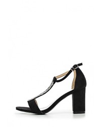 Черные замшевые босоножки на каблуке от Tulipano