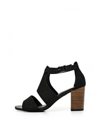 Черные замшевые босоножки на каблуке от Vagabond