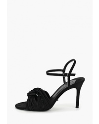 Черные замшевые босоножки на каблуке от Violeta BY MANGO