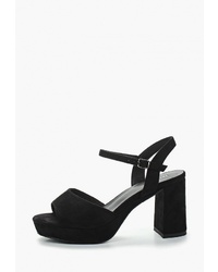 Черные замшевые босоножки на каблуке от Zenden Woman