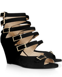 Черные замшевые босоножки на танкетке от Chloé