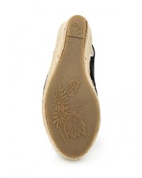 Черные замшевые босоножки на танкетке от Mimoda