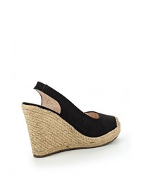 Черные замшевые босоножки на танкетке от Mimoda