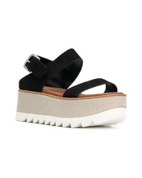 Черные замшевые босоножки на танкетке от Premiata