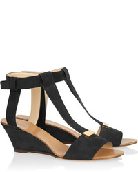 Черные замшевые босоножки на танкетке от Chloé