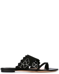 Женские черные замшевые босоножки от Alexander McQueen