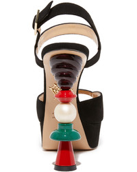 Женские черные замшевые босоножки от Charlotte Olympia