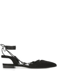 Женские черные замшевые босоножки от Saint Laurent