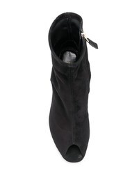 Черные замшевые ботильоны на танкетке с вырезом от Lanvin