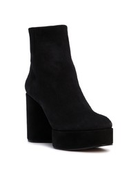 Черные замшевые ботильоны на танкетке от Clergerie